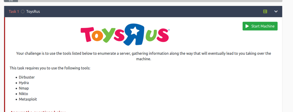 Здравствуйте, дорогие друзья. Сегодня рассмотрим комнату сервиса TryHackMe, которая называется ToysRus. 