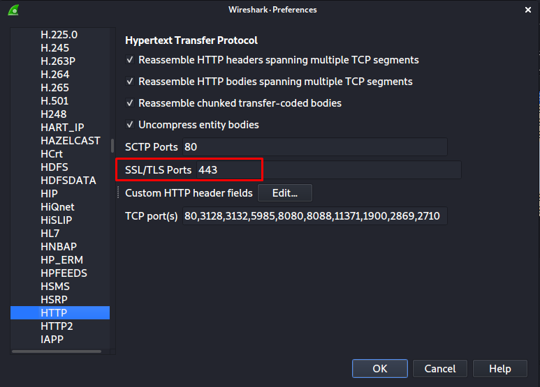 Если Ваш HTTP-сервер, на порте отличается от 443, то Вы можете добавить его в список «SSL/TLS Ports»