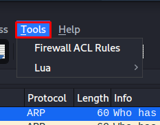 В меню «Tools», мы можем прописать правила для файрволла, или получить доступ к инструменту скриптинга, под названием – «Lua»