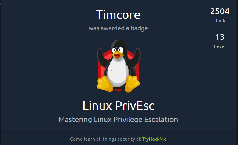 TryHackMe Badges - Linux PrivEsc