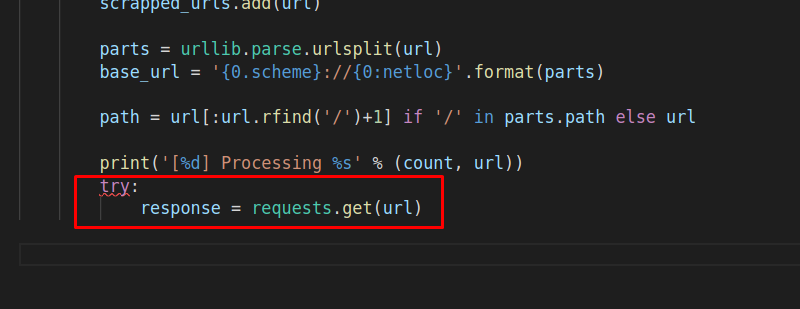 try: response = requests.get(url)