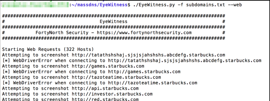 Python3 EyeWitness.py -f subdomains.txt —web