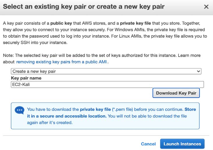 Creating a new key pair to connect to AWS instances