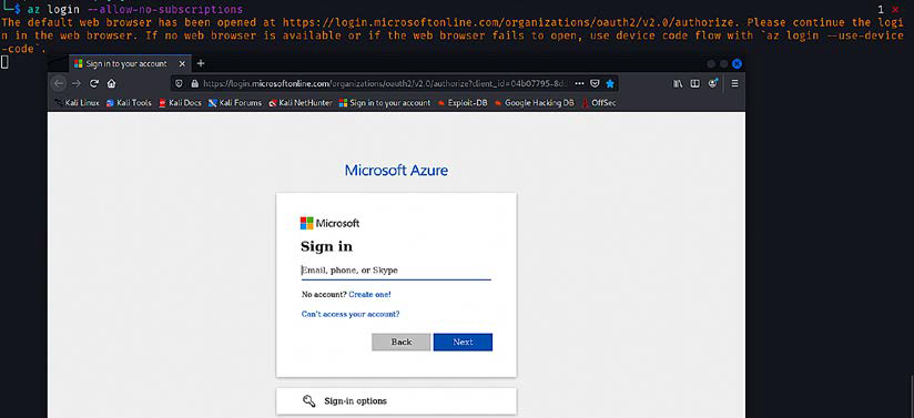 Logging in to a Microsoft 365 Azure account