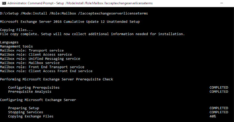 Installation of Exchange Server tools and their configuration
