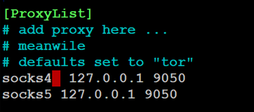Adding the proxy list to the proxychains4.conf