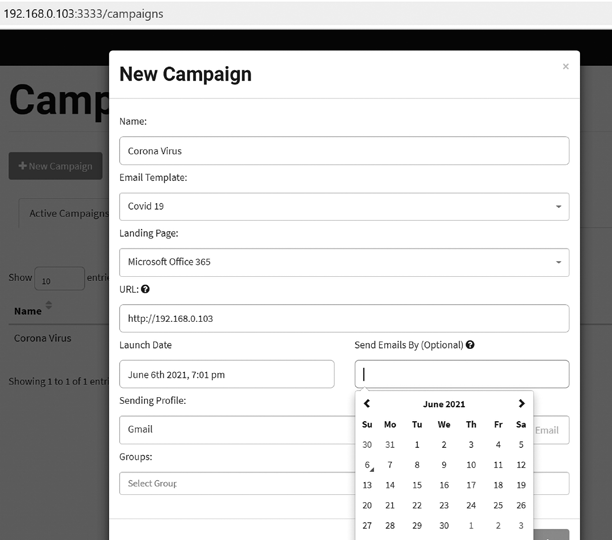Launching an email campaign on specific targets