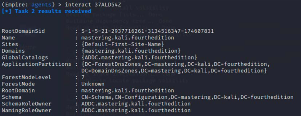 Running PowerShell Empire module to get forest details
