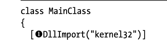 Importing the VirtualAlloc() kernel32.dll function and defining a Windows-specific delegate
