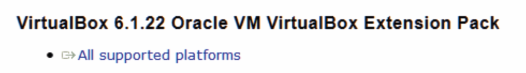 VirtualBox extension pack