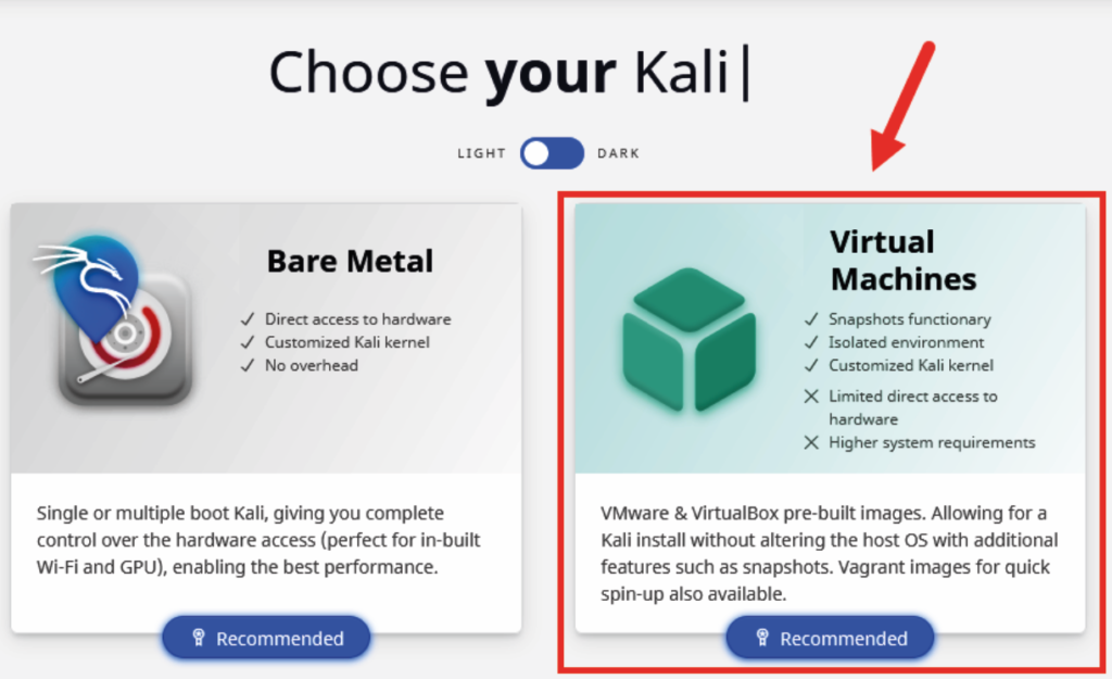 Kali Linux virtual image