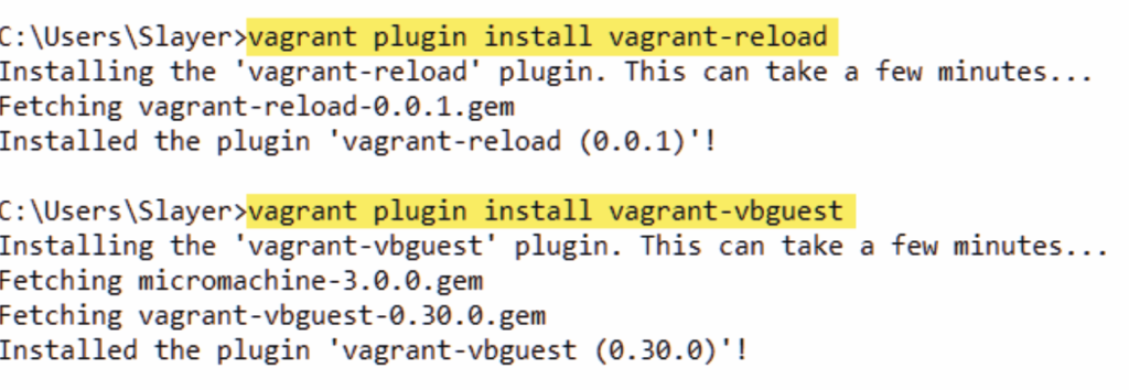 Installing Vagrant plugins