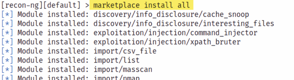 Installing Recon-ng modules