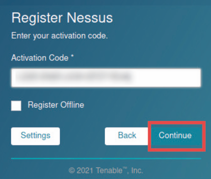 Registering Nessus