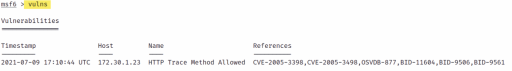 Viewing the discovered web vulnerabilities