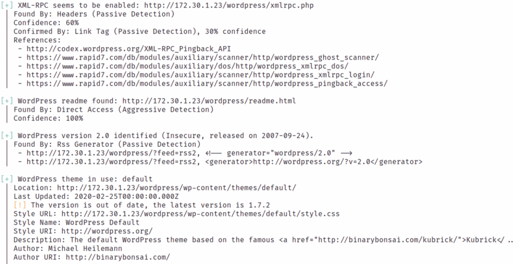 WPScan result