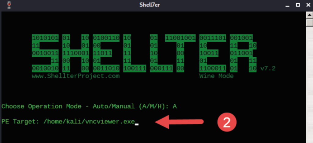 Specifying the Windows executable file