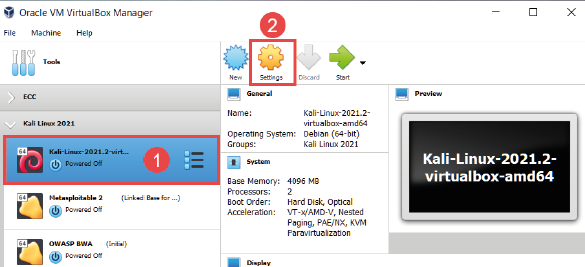 Virtual machine settings