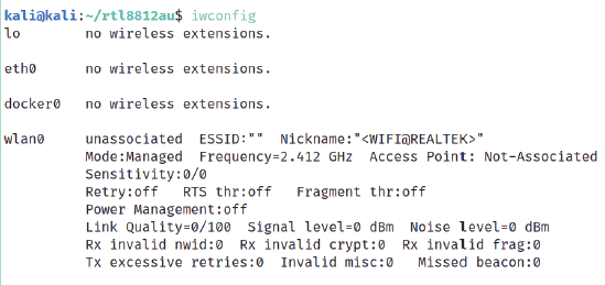 Displaying the wireless network adapters