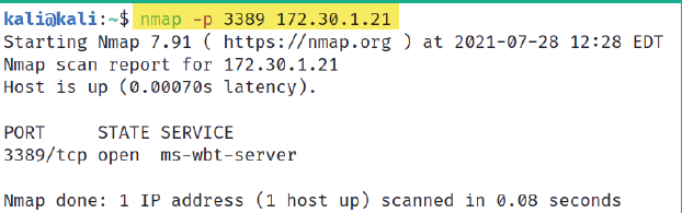 Checking for RDP on a target